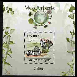 Mozambique 2010 The Environment - Zebras perf m/sheet unmounted mint Michel BL 297