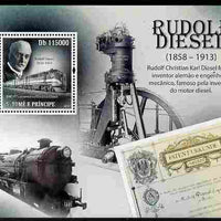St Thomas & Prince Islands 2010 Rudolf Diesel perf m/sheet unmounted mint