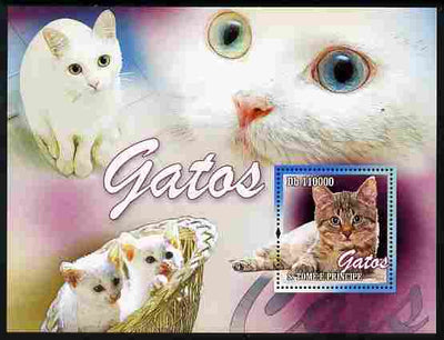 St Thomas & Prince Islands 2010 Domestic Cats perf m/sheet unmounted mint
