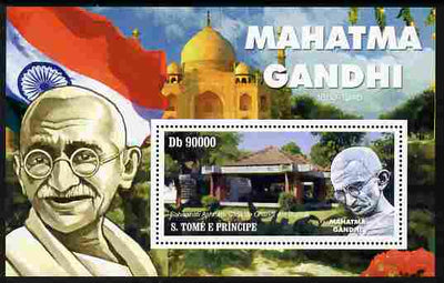 St Thomas & Prince Islands 2010 Mahatma Gandhi perf m/sheet unmounted mint