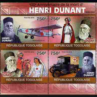 Togo 2010 Death Centenary of Henry Dunant perf sheetlet containing 4 values unmounted mint Michel 3514-17