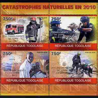 Togo 2010 Natural Disasters in 2010 perf sheetlet containing 4 values unmounted mint Michel 3574-77