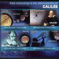 Togo 2010 400th Anniversary of Galileo's Discoveries perf sheetlet containing 4 values unmounted mint Michel 3489-92