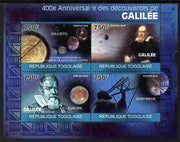 Togo 2010 400th Anniversary of Galileo's Discoveries perf sheetlet containing 4 values unmounted mint Michel 3489-92