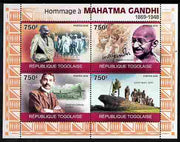 Togo 2010 Mahatma Gandhi perf sheetlet containing 4 values unmounted mint Michel 3519-22