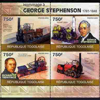 Togo 2010 George Stephenson perf sheetlet containing 4 values unmounted mint Michel 3499-3502