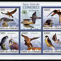 Comoro Islands 2009 Hawks perf sheetlet containing 5 values unmounted mint Michel 2407-11
