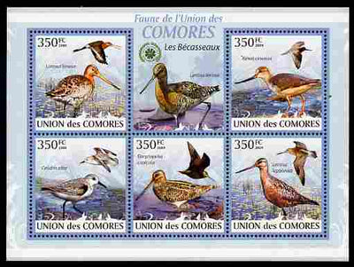 Comoro Islands 2009 Sandpipers perf sheetlet containing 5 values unmounted mint Michel 2367-71