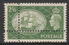 Great Britain 1951 KG6 Festival 2s6d with perforations doubled (stamps are quartered) as SG 509 unmounted mint. Note: the stamp is genuine but the additional perfs are a very slightly different gauge identifying it to be a forgery.