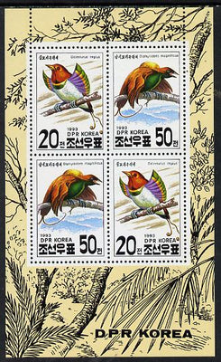 North Korea 1993 Birds sheetlet containing 2 x 20ch & 2 x 50ch values unmounted mint