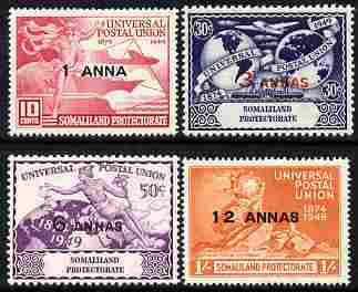 Somaliland 1949 KG6 75th Anniversary of Universal Postal Union set of 4 unmounted mint, SG 121-24
