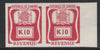 Zambia Revenues 1968 - K10 lake imperf proof pair on gummed paper