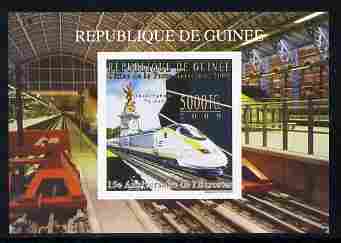 Guinea - Conakry 2009 15th Anniversary of Eurostar #6 individual imperf deluxe sheet unmounted mint. Note this item is privately produced and is offered purely on its thematic appeal as Michel 7161
