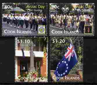 Cook Islands 2010 Anzac Day perf set of 4 unmounted mint