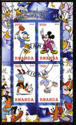 Rwanda 2010 Disney World #2 perf sheetlet containing 4 values fine cto used
