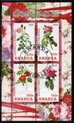 Rwanda 2010 Flowers - Roses perf sheetlet containing 4 values fine cto used