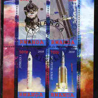 Rwanda 2010 Spacecraft #2 perf sheetlet containing 4 values fine cto used