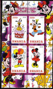 Rwanda 2010 Disney World #1 perf sheetlet containing 4 values unmounted mint