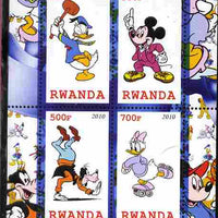 Rwanda 2010 Disney World #2 perf sheetlet containing 4 values unmounted mint