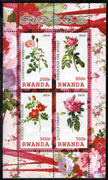 Rwanda 2010 Flowers - Roses perf sheetlet containing 4 values unmounted mint
