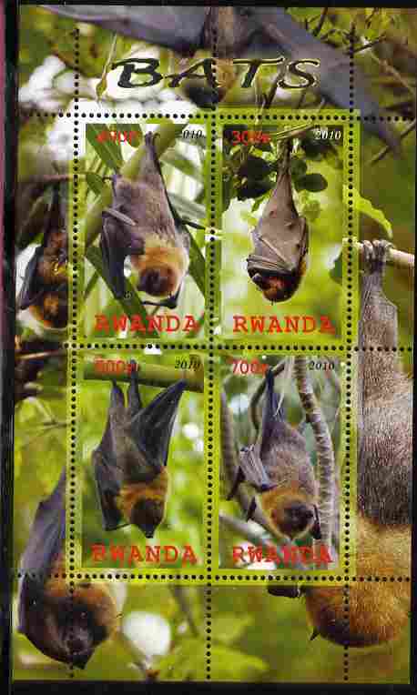 Rwanda 2010 Bats perf sheetlet containing 4 values unmounted mint