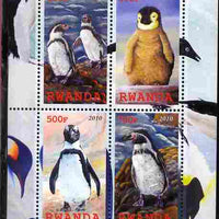 Rwanda 2010 Penguins perf sheetlet containing 4 values unmounted mint