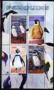 Rwanda 2010 Penguins perf sheetlet containing 4 values unmounted mint