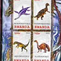 Rwanda 2010 Dinosaurs #2 perf sheetlet containing 4 values unmounted mint