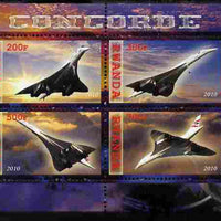 Rwanda 2010 Concorde perf sheetlet containing 4 values unmounted mint