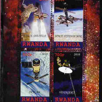 Rwanda 2010 Spacecraft #1 perf sheetlet containing 4 values unmounted mint