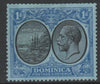 Dominica 1923 KG5 Badge issue 1d COLOUR TRIAL in the colours of the issued 2s on gummed and watermarked paper. Note small plate flaw at the back of the King's head which only occurred on the colour trial plates (probably unique)