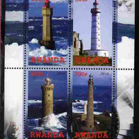 Rwanda 2010 Lighthouses #1 perf sheetlet containing 4 values unmounted mint