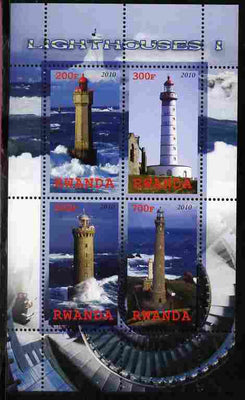 Rwanda 2010 Lighthouses #1 perf sheetlet containing 4 values unmounted mint