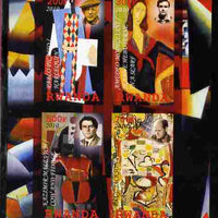 Rwanda 2010 Great Artists imperf sheetlet containing 4 values unmounted mint