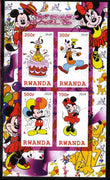 Rwanda 2010 Disney World #1 imperf sheetlet containing 4 values unmounted mint