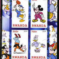 Rwanda 2010 Disney World #2 imperf sheetlet containing 4 values unmounted mint