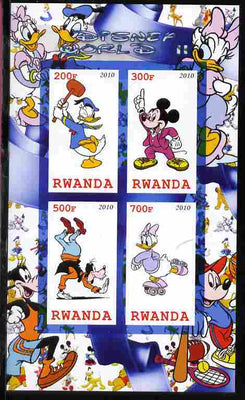 Rwanda 2010 Disney World #2 imperf sheetlet containing 4 values unmounted mint