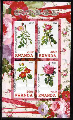 Rwanda 2010 Flowers - Roses imperf sheetlet containing 4 values unmounted mint