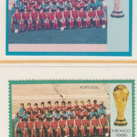 St Vincent - Grenadines 1986 World Cup Football $4 Portugal Team - imperf Cromalin die proof (plastic card) in magenta & cyan only (plus issued stamp)rare proof item from the Format International archives. Cromalin proofs are an e……Details Below