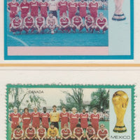 St Vincent - Grenadines 1986 World Cup Football $5 Canada Team - imperf Cromalin die proof (plastic card) in magenta & cyan only (plus issued stamp)rare proof item from the Format International archives. Cromalin proofs are an ess……Details Below