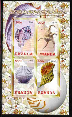 Rwanda 2010 Seashells imperf sheetlet containing 4 values unmounted mint