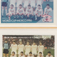 St Vincent - Union Island 1986 World Cup Football $1 Russia Team - imperf Cromalin die proof (plastic card) in magenta & cyan only (plus issued stamp)rare proof item from the Format International archives. Cromalin proofs are an e……Details Below