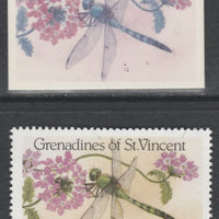 St Vincent - Grenadines 1986 Dragonflies 60c (SG 491) - imperf Cromalin die proof (plastic card) in magenta & cyan only plus issued stamp, a rare proof item from the Format International archives. Cromalin proofs are an essential ……Details Below