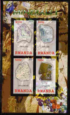 Rwanda 2010 Minerals #1 imperf sheetlet containing 4 values unmounted mint