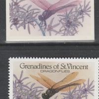 St Vincent - Grenadines 1986 Dragonflies 75c (SG 492) - imperf Cromalin die proof (plastic card) in magenta & cyan only plus issued stamp, a rare proof item from the Format International archives. Cromalin proofs are an essential ……Details Below