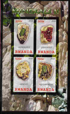 Rwanda 2010 Minerals #2 imperf sheetlet containing 4 values unmounted mint