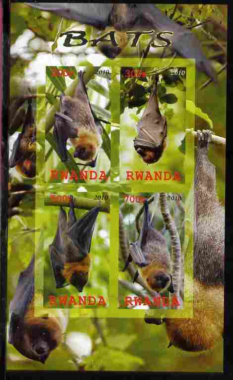 Rwanda 2010 Bats imperf sheetlet containing 4 values unmounted mint