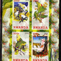 Rwanda 2010 Parrots imperf sheetlet containing 4 values unmounted mint