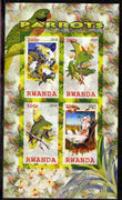 Rwanda 2010 Parrots imperf sheetlet containing 4 values unmounted mint
