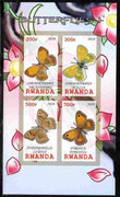 Rwanda 2010 Butterflies #1 imperf sheetlet containing 4 values unmounted mint